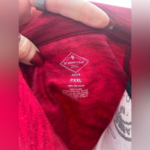 St John’s Bay Women’s Red Fleece Sweater Sweatshirt PXXL​​​ - Picture 7 of 7